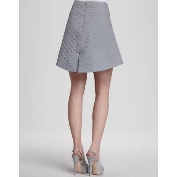 Thyskens Theory‎ Seedo Quilted Skirt A-line Ice Gray Blue Preppy Minimal Women 6 - Picture 12 of 13